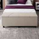 Ver imagem 3 de Baú Sapateira Estofada Casal Queen Size 160 Cm Júpiter Linho Skybox Bege