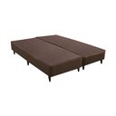 Ver imagem 1 de Base Sommier Linho Marrom Queen (158x198x30) - Revestida em Linho - Ortobom