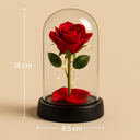 Ver imagem 2 de Enfeite Cúpula de Vidro Rosa Permanente 15cm Mini Base de Plástico com Led Fio de Fada