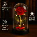 Ver imagem 3 de Enfeite Cúpula de Vidro Rosa Permanente 15cm Mini Base de Plástico com Led Fio de Fada