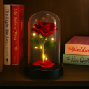 Ver imagem 5 de Enfeite Cúpula de Vidro Rosa Permanente 15cm Mini Base de Plástico com Led Fio de Fada