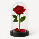 Ver imagem 1 de Enfeite Cúpula de Vidro Rosa Permanente 15cm Mini Base de Plástico com Led Fio de Fada