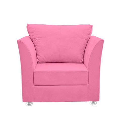 Poltrona Cadeira Decorativa para Sala e Quarto Lisboa Suede Rose