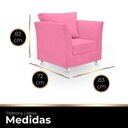 Ver imagem 3 de Poltrona Cadeira Decorativa para Sala e Quarto Lisboa Suede Rose