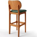Ver mais imagens de Kit 3 Banquetas Alta Bar Cozinha Sala Jantar Fixa Betta L02 Imbuia Facto Verde Musgo - Lyam Decor
