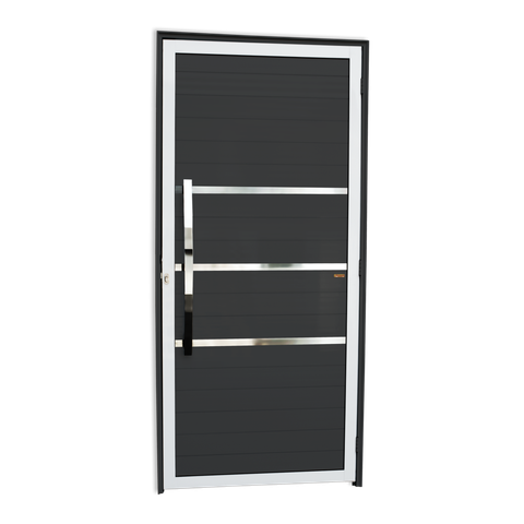 Porta Alumínio Lambril Evolution c/Puxador e.Mix Preto 100 Brimak