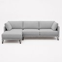 Ver imagem 5 de Sofá Sala de Estar Atena Chaise Esquerdo Pés de Ferro 284cm 5 Lugares Linho Cinza M1 - Monari Design