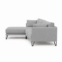 Ver imagem 6 de Sofá Sala de Estar Atena Chaise Esquerdo Pés de Ferro 284cm 5 Lugares Linho Cinza M1 - Monari Design