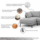Ver imagem 4 de Sofá Sala de Estar Atena Chaise Esquerdo Pés de Ferro 284cm 5 Lugares Linho Cinza M1 - Monari Design