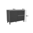 Ver imagem 5 de Balcão de Cozinha Denver Ph 3110 C/ 1 Porta 1 Porta Tempero e 2 Gavetas S/ Tampo 120cm Freijo Rocks