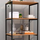 Ver imagem 3 de Estante Livreiro Multiuso Trento Estilo Industrial 150cm com 5 Prateleiras Demolição Preto -