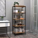 Ver imagem 4 de Estante Livreiro Multiuso Trento Estilo Industrial 150cm com 5 Prateleiras Demolição Preto -