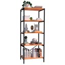 Ver imagem 1 de Estante Livreiro Multiuso Trento Estilo Industrial 150cm com 5 Prateleiras Demolição Preto -