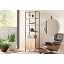 Ver imagem 2 de ESTANTE ABERTA EM METAL E MADEIRA COM PRATELEIRAS ABERTAS E NICHO COM PORTAS