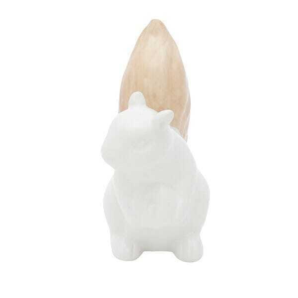 Decor Cerâmica Sit Squirrel Branco/bege - 1