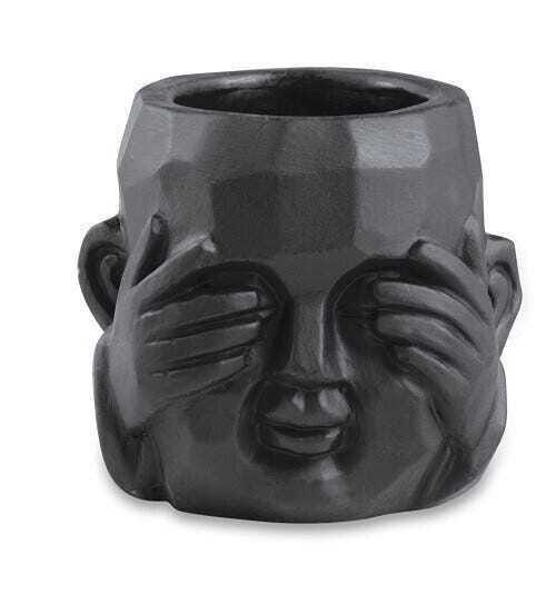 Kit Cachepot Preto em Cimento - 3 Pças - 2
