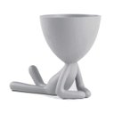 Ver imagem 1 de Vaso Boneco Bob Cinza em Poliresina