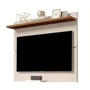 Painel Suspenso Flutuante Home Tv até 46 Polegadas Prateleira Superior Vivare New 1.08:off White/fre