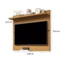 Ver imagem 3 de Painel Suspenso Flutuante Home Tv até 46 Polegadas Prateleira Superior Vivare New 1.08:off White/fre