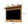 Painel Suspenso Flutuante Home Tv até 46 Polegadas Prateleira Superior Vivare New 1.08:off White/fre - 3