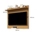Ver imagem 2 de Painel Suspenso Flutuante Home TV até 46 Polegadas Prateleira Superior Vivare New 1.08:Off White/Fre