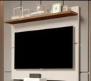 Ver imagem 1 de Painel Suspenso Flutuante Home TV até 46 Polegadas Prateleira Superior Vivare New 1.08:Off White/Fre