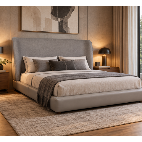 Conjunto King Cama Japonesa Cabeceira Milano Moderna Luxo Premiun Elegante Divani com Cabeceira em L