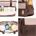 Ver imagem 4 de Kit Bolsa Maternidade Mochila Bebe Trocador Porta Mamadeira Papinha 5 Peças Mala Luxo Impermeavel Me