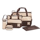 Ver imagem 1 de Kit Bolsa Maternidade Mochila Bebe Trocador Porta Mamadeira Papinha 5 Peças Mala Luxo Impermeavel Me