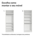 Ver imagem 4 de Guarda-roupa Modulado 2 Portas com Espelho 4 Prateleiras 1 Cabideiro Branco Neo Madesa