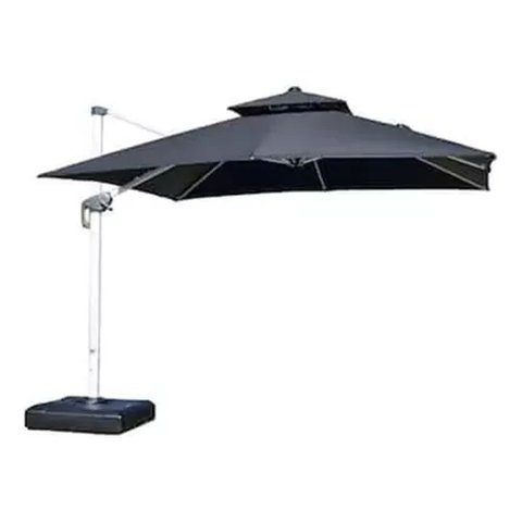 Ombrelone Quadrado 3x3 em Alumínio com Base Piscina e Jardim Cor Preto