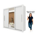 Ver imagem 5 de Guarda-Roupa Casal 3 Portas com 2 Gavetas com 1 Porta Espelho 100% MDF Roma