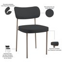 Ver imagem 4 de Cadeira Decorativa Sala de Jantar Melina Base Arena L02 Linho Chumbo - Lyam Decor