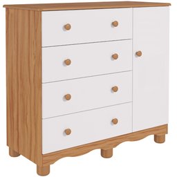 Cômoda Junior 1 Porta Lisa 100% Mdf Moveis Peroba Amendoa/branco - 2