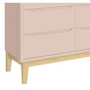 Ver imagem 3 de Cômoda 6 Gavetas Classic New Rosa Fosco com Natural - MoveisAqui