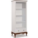Ver imagem 1 de Estante Linz Pés Luis Xv 205 X 90 X 40 Cm (a X L X P) - Cor Branco/imbuia Glazer