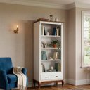 Ver imagem 2 de Estante Linz Pés Luis Xv 205 X 90 X 40 Cm (a X L X P) - Cor Branco/imbuia Glazer