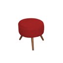 Ver imagem 5 de Kit Namoradeira + 2 Poltronas Decorativa Aurora + Puff Redondo Suede Vermelho Pés Madeira Mz Decor