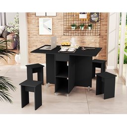 Conjunto de Mesa Dobrável Jdy Preta - 2