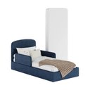 Ver imagem 1 de Cama Infantil Romeo Montessoriana para Menino Design Moderno com Colchão Azul