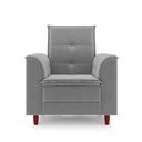 Ver imagem 5 de Poltrona Decorativa Estofada Confortável Sala Miley Veludo:cinza