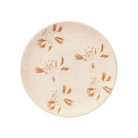 Jogo de Pratos Sobremesa em Cerâmica Unni com 6 Peças 18,5cm Oxford Orquídea