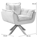 Ver imagem 2 de Poltrona Opala Giratória Madeira Suede Rosa