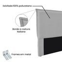 Ver imagem 4 de Cabeceira Viena Linho para Cama de Casal 1,40 Bz Home Decor Cinza-Claro