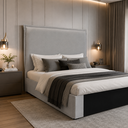 Ver imagem 1 de Cabeceira Viena Linho para Cama de Casal 1,40 Bz Home Decor Cinza-Claro