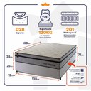 Ver imagem 2 de Conjunto Cama Box Casal c/ Molas Ensacadas Preston Branco 138x188x71