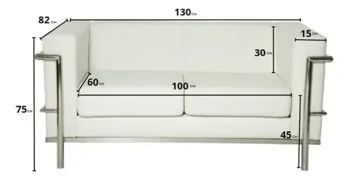 Ver imagem 3 de Sofá 2 Lugares Le Corbusier Premium - Branco