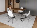 Ver imagem 1 de Mesa Industrial Base Ferro Preto em V Tampo 137x90 Amendoa 4 Cadeiras Eames Assento Branco Ferro P