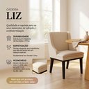 Ver imagem 4 de Kit 06 Cadeiras de Jantar Liz Linho Base Fixa Madeira Preto - D’Rossi - A19 Bege