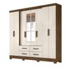 Guarda Roupa 8 Portas com Espelho San Lorenzo Plus Castanho Wood Baunilha 941391 Moval - 1